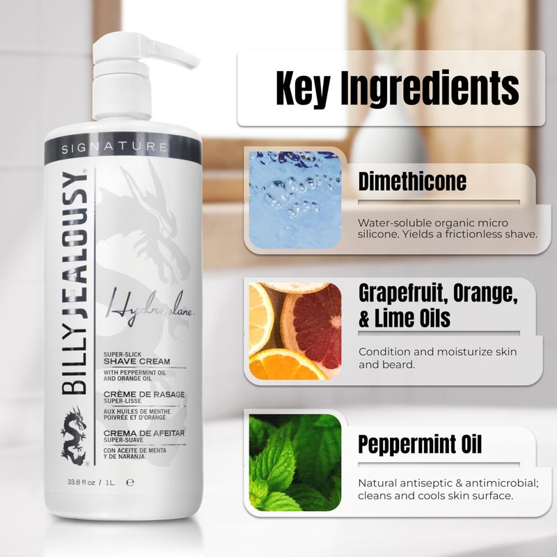 Billy Jealousy Hydroplane Foamless Super-Slick Mens Shave Cream, 33.8 Fl Oz - Image 2